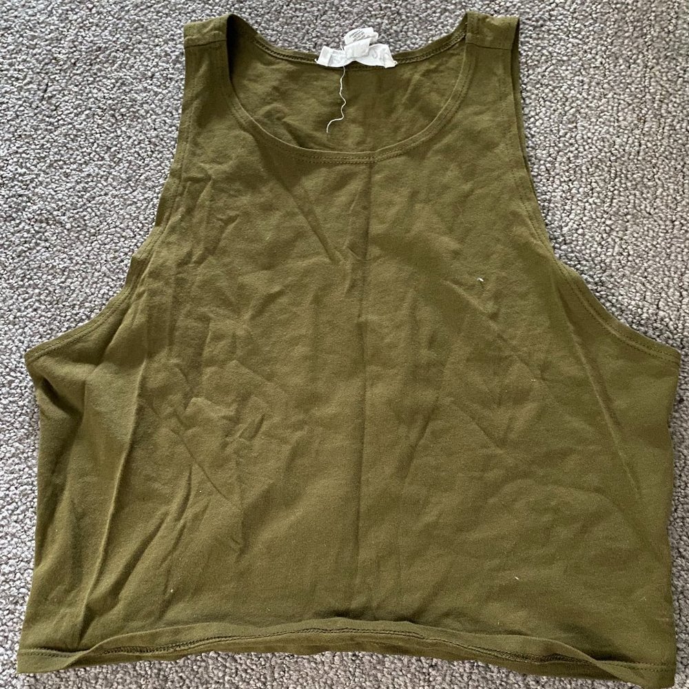Green Copped Tank Top